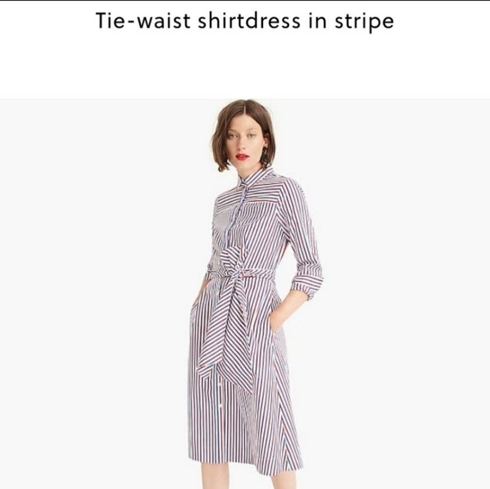 💎HP💎NWT J.Crew Tie Waist Shirt Dress (4)